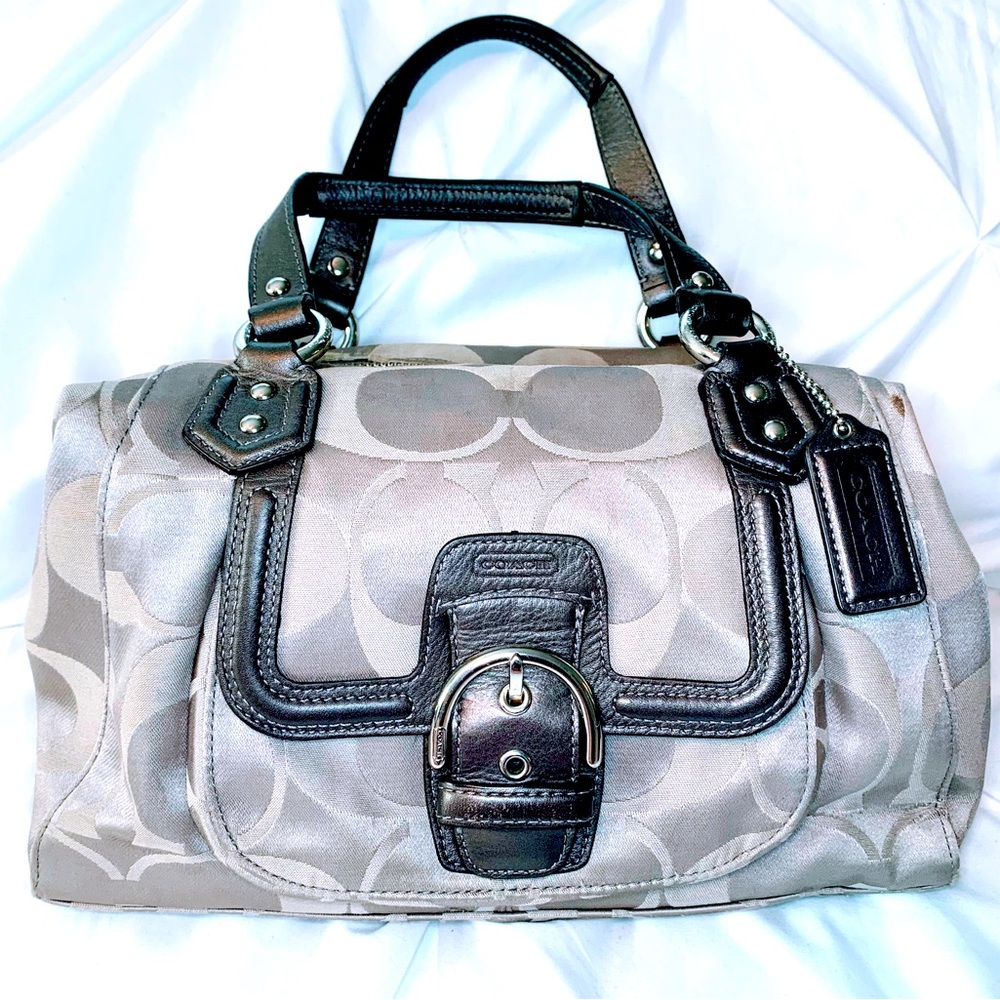 Coach Gray Duffle Hand Bag